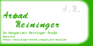 arpad meininger business card